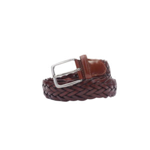 Braided leather belt